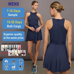 Falda de Tenis de Nailon de Secado Rápido para Mujer con Logotipo Personalizado, Vestido de Golf con Vendaje, Ropa de Fitness, Body Deportivo, Mono de Yoga para Mujer - Product Image 1