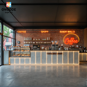 בית קפה מותאם אישית בית קפה עיצוב פנים | ארונות תצוגה זכוכית מודרניים & בר קפה רהיטים | סוהר חנות קישוט - Product Image 6