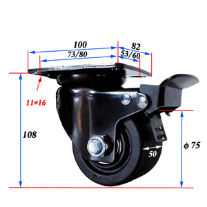 Roue réglable de 2 pouces de type américain, traitement de surface électrophoretique, roulement à roulettes durable à charge lourde - Product Image 4