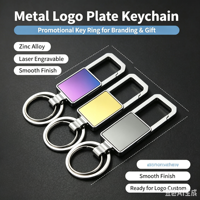 Großhandel Werbegeschenk-Schlüsselanhänger Geeignet für Souvenirs Rechteckiger Lasergravierter Logo-Schlüsselanhänger mit Individuellem Logo Blanko Metall-Schlüsselanhänger