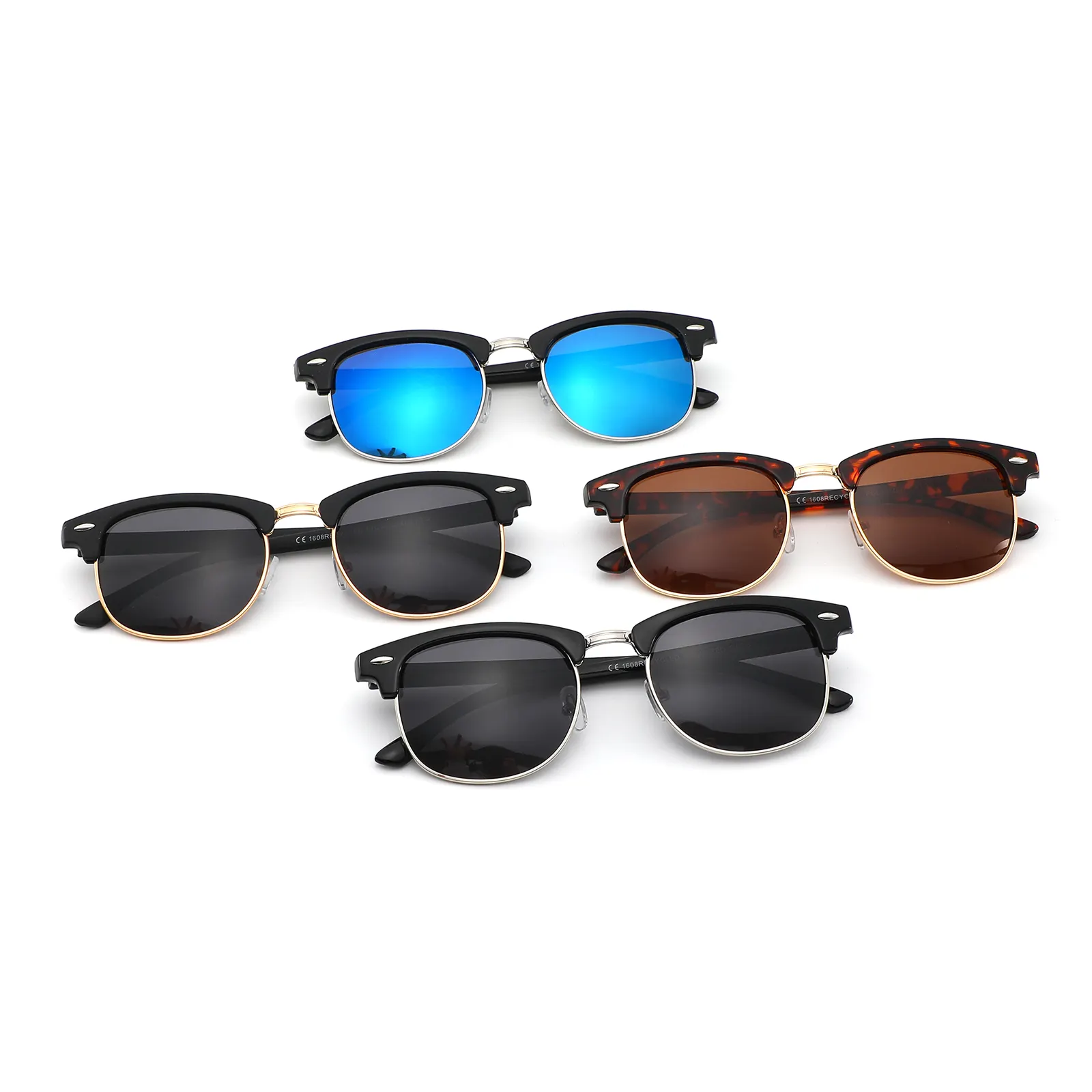 New Fashion Custom Logo Sunglasses Hot Selling Wholesale Colored mirror Lens Sun Glasses