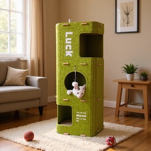 Modern Felt Art Deco Design Home Decoration Indoor <b>Cat</b> Bed <b>Tunnel</b>-style Apartment for Multiple <b>Cats</b> All Seasons Use - Product Image 4