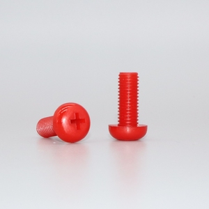 Vis à tête ronde en nylon de haute qualité, vis en plastique nylon rouge - Product Image 2