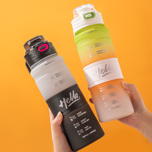 Borracce sportive a colori sfumati con preventivi <span class=keywords><strong>motivazionali</strong></span>, coperchio ribaltabile a prova di perdite, capacità 700ml - Product Image 6