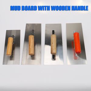 Pannello di intonacatura con manico in legno per intonacare la costruzione di piastrelle coltello per intonacare piccolo raschietto per fango in acciaio inossidabile lama a spinta - Product Image 4