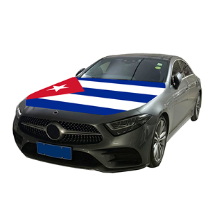 Couverture de capot de voiture nationale abordable drapeau Cuba couverture de moteur de voiture drapeau vente directe d'usine tissu polyester - Product Image 1