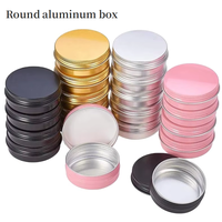 Boîte ronde en aluminium noir, récipient, pot, boîte de conserve, pot pour cosmétiques, 5 ml à 100 ml, emballage en aluminium métallique