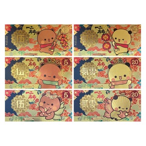 Collezione di Banconote in Lamina d'Oro con Coppia di Orsi Panda - Regalo Souvenir con <span class=keywords><strong>Numero</strong></span> Portafortuna per Arredamento Casa - Product Image 2