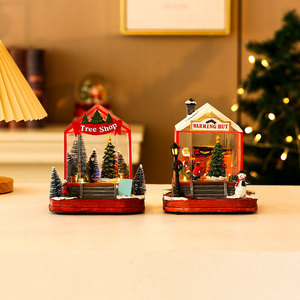 Caja de música para regalo de Navidad, casa giratoria iluminada, decoración navideña, adorno de escritorio con caja de música, regalo - Product Image 3