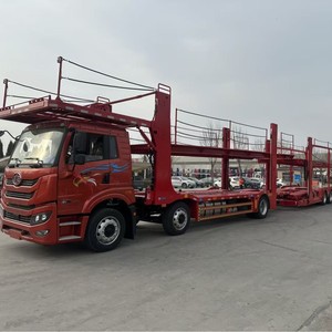 Semi-<span class=keywords><strong>remorque</strong></span> de transport de véhicules à 2 <span class=keywords><strong>essieux</strong></span>, porte-voitures à <span class=keywords><strong>double</strong></span> étage avec châssis en acier Q345 - Product Image 2