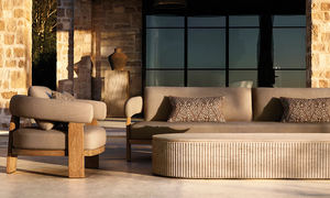 Sofa d'extérieur haut de gamme ensembles de jardin mobilier d'extérieur en teck <span class=keywords><strong>canapé</strong></span> de jardin d'hôtel moderne villa meubles de terrasse à l'extérieur du salon - Product Image 2