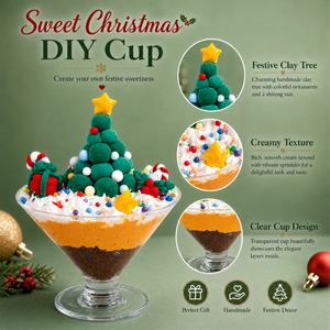 Kit de loisirs créatifs DIY pour gobelets à dessert en argile auto-durcissante motif sapin de Noël avec accessoires de colle crème pour enfants OEM ODM - Product Image 4