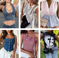Pakaian Wanita Berkualitas Tinggi, Kaos Lengan Pendek Kasual, Celana Pendek, Rok Pendek, Dress, Mix and Match, Dikirim Acak
