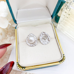 Accessoires en argent S925 pour perles DIY pour femme, perles rondes de 6 à 8 mm, modèle 21361, support creux, boucles d'oreilles dissimulant les imperfections - Product Image 2