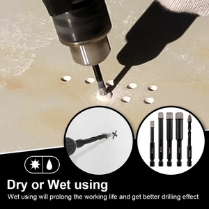 1 bộ/10 pcs 5mmx2 + 6mmx3 + 8mmx2 + 10mm + 12mm Kim Cương khô khoan lõi Bit + 1PC 6mm cacbua hình tam giác khoan với nhanh chóng phù hợp với chân - Product Image 6