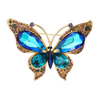 Broche Papillon Rétro Violette Tendance pour Femme, Bijou de Luxe Léger en Cristal avec Strass, Épingle de Costume