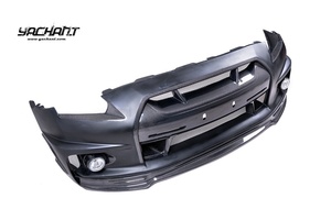 Một phần sợi Carbon 2008-2016 R35 GTR CBA dBA wald dòng thể thao màu đen Bison phiên bản phong cách phía trước bội thu với ánh sáng sương mù - Product Image 4