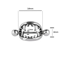 Anneaux de piercing pour mamelons en acier inoxydable cool, 16g, crâne de vampire, dents, bijoux de corps, barres, mode, femmes, hommes