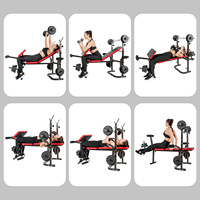 Banc de musculation multifonctionnel transfrontalier 110 cm réglable pour presse à plat, haltères et abdominaux, pliable