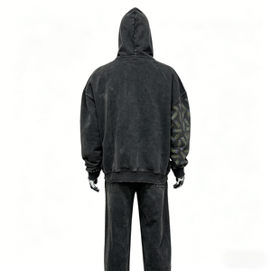 Wholesale Men's Sweatpants Tracksuit Casual Streetwear Rhinestone Fleece Heavyweight Sweatsuit Hoodie Set for Men - Product Image 3