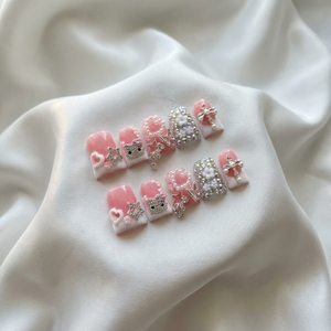 Uñas Postizas al por Mayor, Cortas, Acrílicas, Estilo Y2K, con Diseño de Pata de Pato 3D, para Fiestas y Uso Diario, Hechas a Mano, Estilo Pata de Pato, en Paquetes - Product Image 5