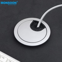 Cache-trou de câble rond en aluminium pour bureau, anti-poussière, pour câbles informatiques et de mobilier