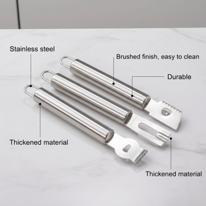 Ensemble de 3 râpes et éplucheurs en acier inoxydable, outils de cuisine multifonctionnels - Product Image 1