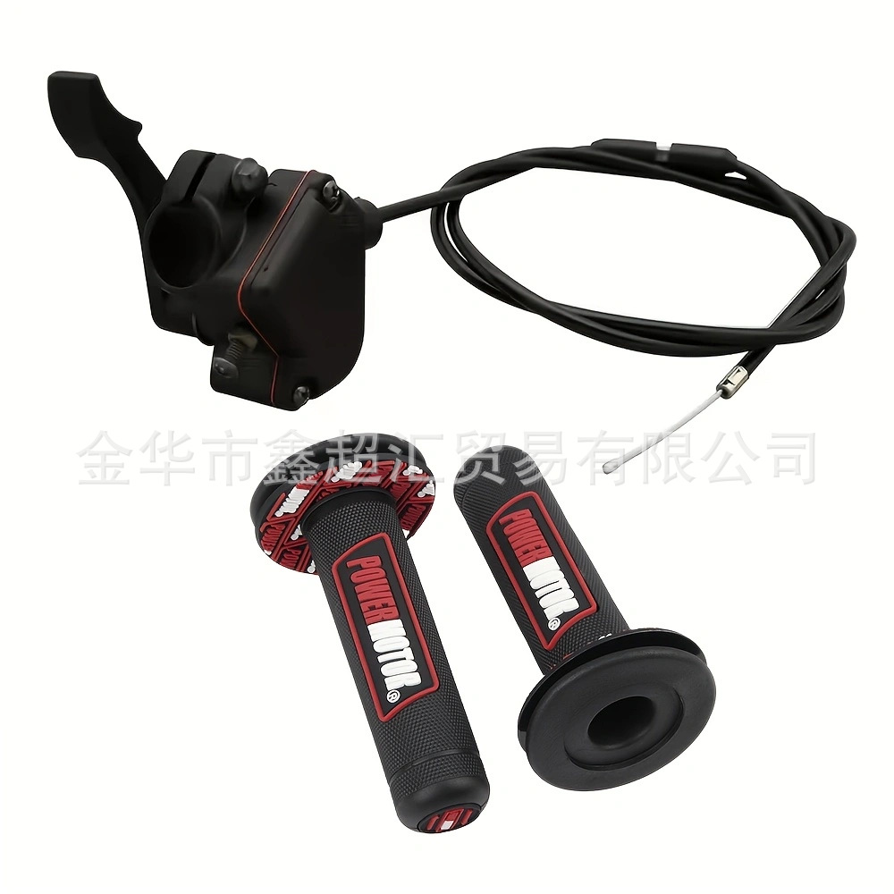 สายคันเร่งแบบนิ้วโป้ง ด้ามจับยางสีดำและสีแดง