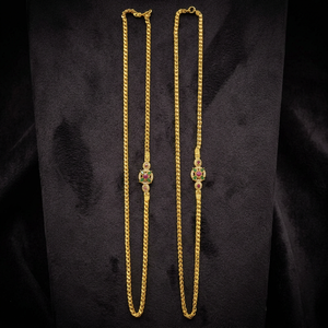 Wholesale 14K18K24K Micron Gold CZ Stone Mopu Chain Necklaces, Brass Chain, 24K Gold CZ Stone Jewelry, Fashion Chains Necklaces. - Product Image 4