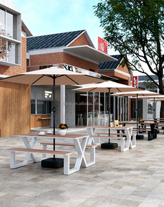 Ensemble <span class=keywords><strong>table</strong></span> et chaises avec parasol, <span class=keywords><strong>table</strong></span> <span class=keywords><strong>de</strong></span> jardin en bois <span class=keywords><strong>de</strong></span> haute qualité pour pique-nique et terrasse. - Product Image 4