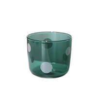 Tasse en verre borosilicate haute résistance, gobelet à boisson résistant à la chaleur, tasse verte à pois pour café, jus, lait, usage domestique