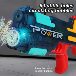 Nouvelle Tendance Pistolet à Eau et à Bulles Électrique Rechargeable 2-en-1 pour Enfants avec Éclairage Corporel de la Gueule du Pistolet, Lanceur de Bulles et Pistolet à Eau d'Extérieur - Product Image 3