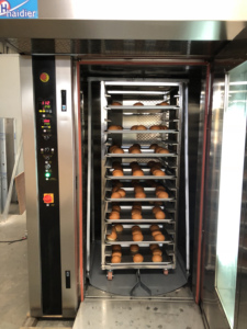 Équipement de boulangerie commerciale, four rotatif à 32 ou 40 plateaux, panneau de commande PLC, four à gaz ou diesel. - Product Image 5