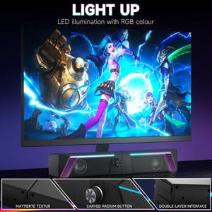 Haut-parleur numérique LED coloré, gadgets électroniques, caisson de basses USB pour ordinateur de bureau, barre de son pour ordinateur portable, haut-parleurs filaires RGB sans fil pour ordinateur - Product Image 3