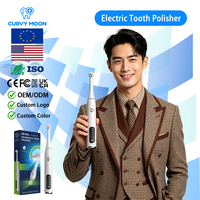 CURVY MOON Polisseur dentaire électrique sans fil portable pour le soin buccal, élimination du tartre et de la plaque, 6 têtes de brosse, blanchiment des dents