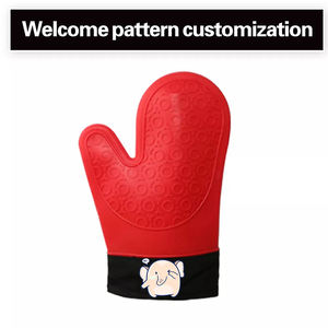 Gants de cuisine isolants en Silicone Extra longs, Double doublure, rouge <span class=keywords><strong>Pizza</strong></span> professionnelle, support de casserole <span class=keywords><strong>pour</strong></span> <span class=keywords><strong>four</strong></span> à micro-ondes, gants résistants à la chaleur - Product Image 5