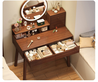 Nouvelle Arrivée Meuble de Rangement Latéral Portable Vintage Coiffeuse Intelligente en Marbre avec Miroir pour Chambre à Coucher