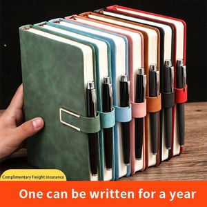 Custom Business PU Leather Hardcover <b>Diary</b> <b>Lock</b> Type A5 Size Printed High-end Stationery Notebook 80 Sheets Thermal Binding - Product Image 3