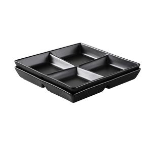 Snacks <span class=keywords><strong>Cena</strong></span> Bandeja para servir Plato en negro 10x10 pulgadas - Product Image 3