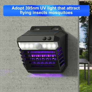 Ngoài trời cảm biến chuyển động Led năng lượng mặt trời <span class=keywords><strong>Bug</strong></span> Zapper UV muỗi Killer Tường Đèn Điện côn trùng Fly Zapper vườn đèn - Product Image 4