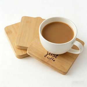Posavasos Cuadrado de Madera de Lujo, Reutilizable, Grabado con Logotipo Personalizado, Regalo de Boda, Duradero - Product Image 3