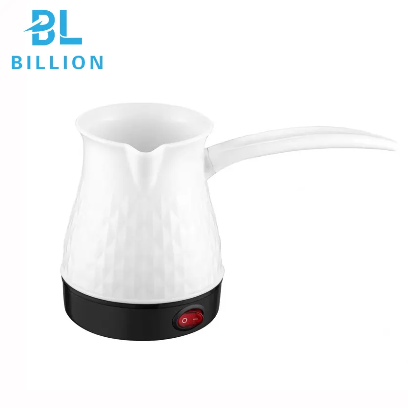0.6L 350W White Color New Design Plastic Body Electrical Turkey Coffee Kettle Pot Guangdong Manufacture