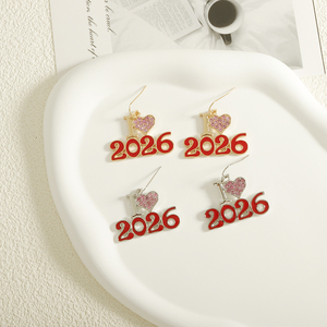 I Heart 2026 Boucles d'oreilles Bijoux en alliage à la mode pour les occasions spéciales Cadeau de nouvel an parfait et autres boucles d'oreilles de mode - Product Image 1