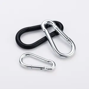 من المصنع مباشرة بيع بالجملة معدات خطاف Carabiner بأزرار تسلق من الفولاذ المقاوم للصدأ خطافات سريعة