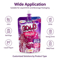 Pochettes souples personnalisées à faible MOQ avec bec verseur pour jus de fruits, boissons liquides et emballages de jus de fruits