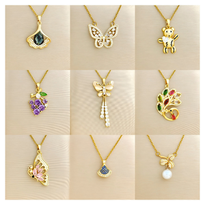 Colliers pendentifs en acier inoxydable et cuivre Jeutelis pour femmes - 45 styles tendance, vente en gros mixte en stock - Product Image 4