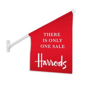 Drapeau publicitaire suspendu extérieur personnalisé, monté au mur, en tissu polyester, taille et design sur mesure - Product Image 5