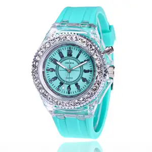 Fashion Promotion Geneva LED Light Watch Men Quartz Watch Ladies Women Silicone Watch Relogio Feminino Relojes