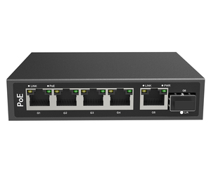 Switch PoE Gigabit non géré à 4 ports PoE avec RJ45 et SFP Uplink - Product Image 1