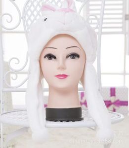 Sombreros de Animales (<span class=keywords><strong>Conejo</strong></span>, Panda) <span class=keywords><strong>Kigurumi</strong></span> de Felpa Rellenos de Algodón PP, Disfraz de Navidad, Protección Contra el Frío y el Viento, Suaves y Esponjosos, Unisex, Familiares - Product Image 3